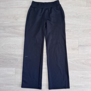Under Armour Womens Black Fleece Jogger Sweatpants Semi Fitted Size S